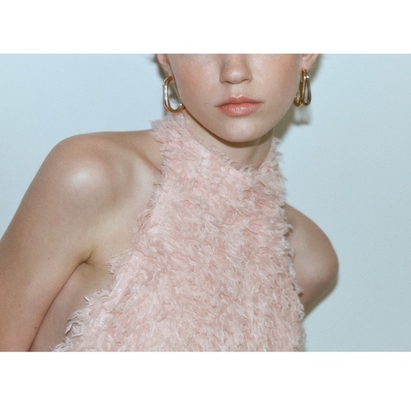 Zara FEATHERY KNIT HALTER DRESS - Picture 10 of 16